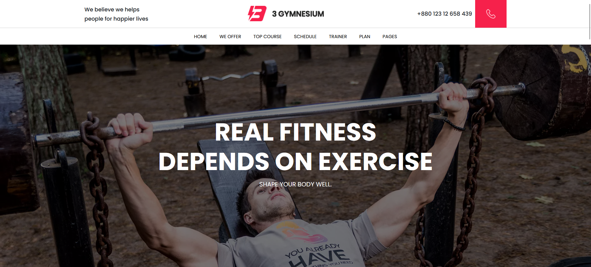Gym template Home Image